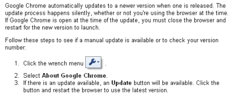 google crome update